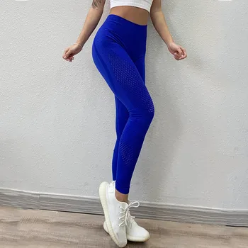 NORMOV Solid Women Leggings Seamless High Waist Elastic Push Up Hollow Out Ankle Length Spandex Leggin Casual Feminino Leggings 6