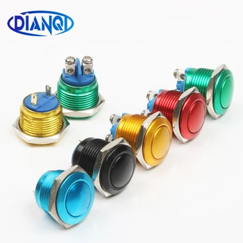 

16mm Aluminum oxide press button switch ball shaped 1NO momentary Car domed waterproof reset Push Button Switch 16QYQX.F