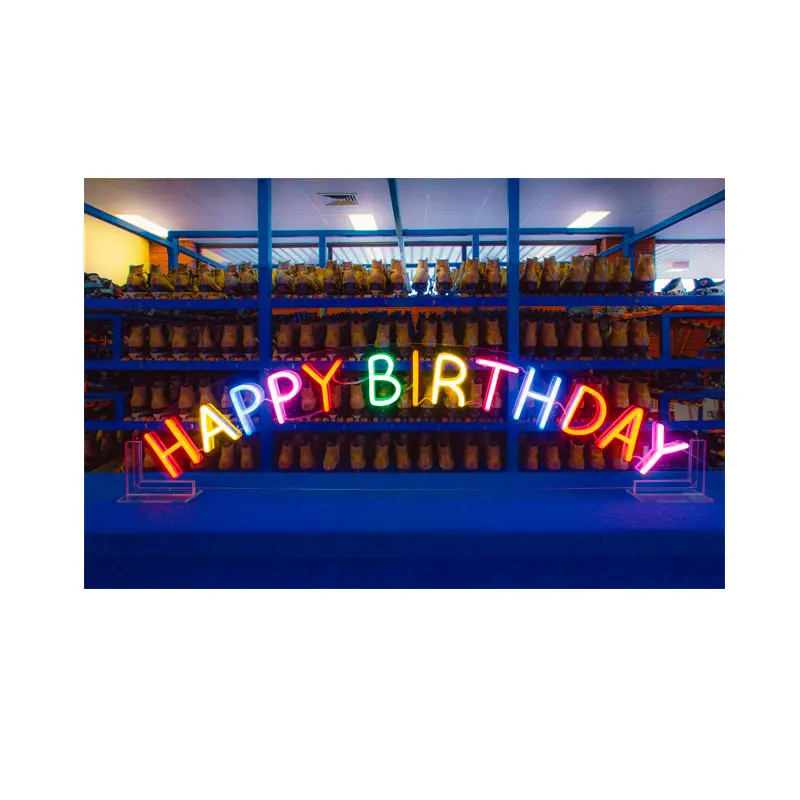Drop Shipping 75cm New Arrival Electronic Custom Made Pvc Glass Silicone Pink Led Light Letters Happy Birthday Neon Sign | Лампы и