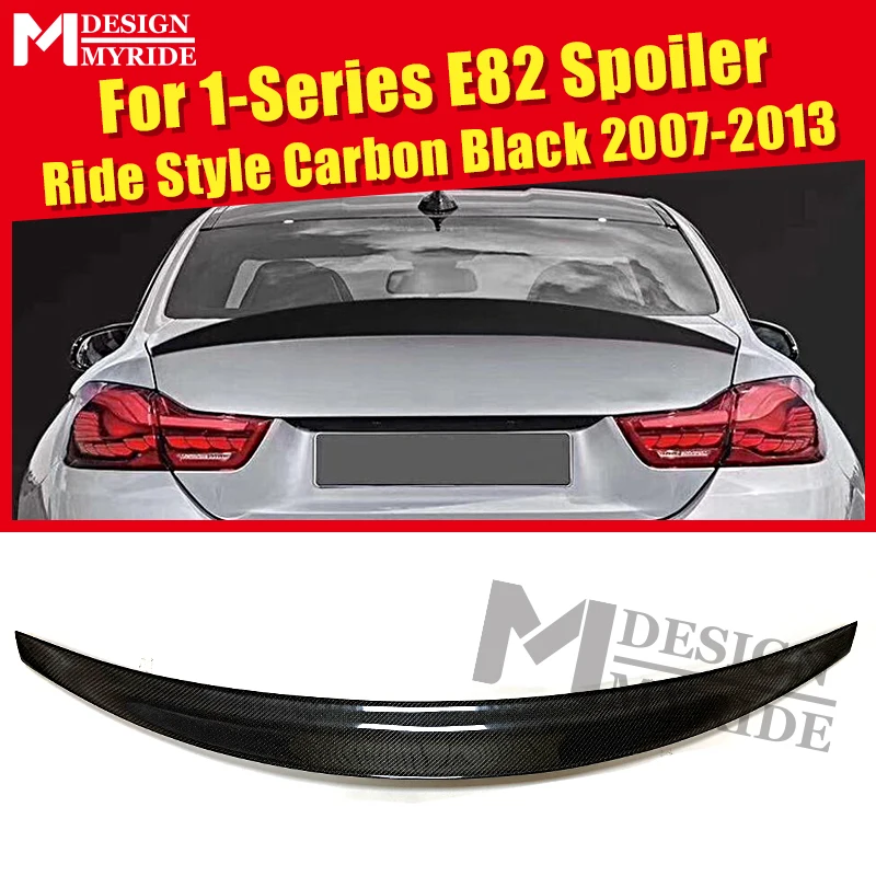 

For BMW E82 Coupe Rear Trunk Spoilerking Wings Add On Style Ride Look Carbon Fiber CF 1 Series 118i 120i 125i 128i 135is 2007-13