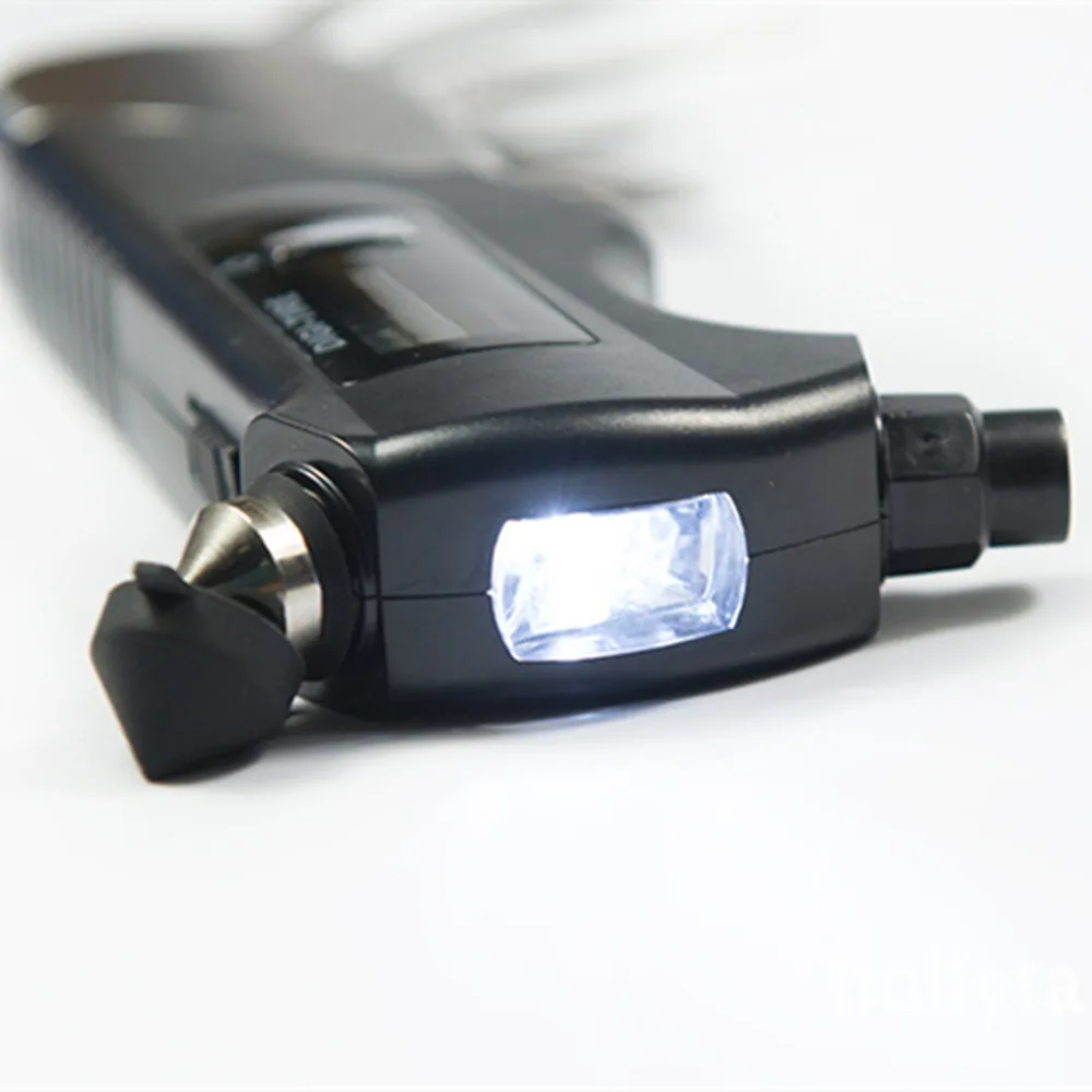 Lifesaving safety hammer flashlight car emergency tool digital display tire pressure detector gauge lighting light tools knife