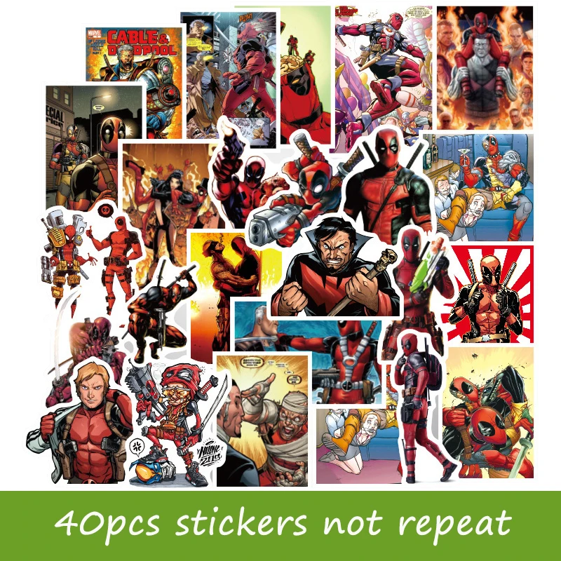 40 шт Смешанные Мультяшные наклейки Deadpool Marvel colorssus X-men наклейка для ноутбука блокнот с декором ПВХ для ipad macbook asus dell наклейка