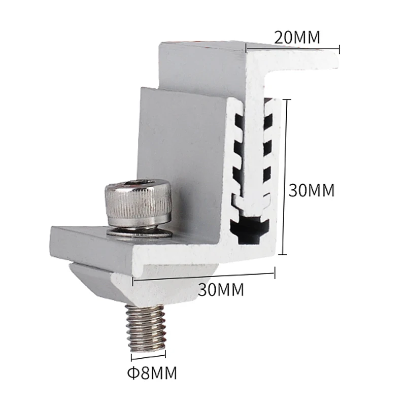 Солнечная скобы для крепления панели-система-аксессуары Алюминиевый Регулируемый Концевой Зажим для Солнечная батарея своими руками установка на крышу дома