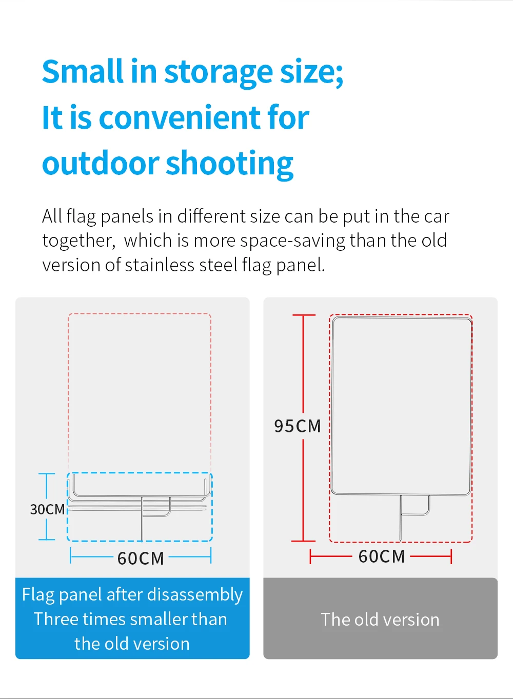 Removable Video Studio Stainless steel Flag Panel Reflector Diffuser Fotografia