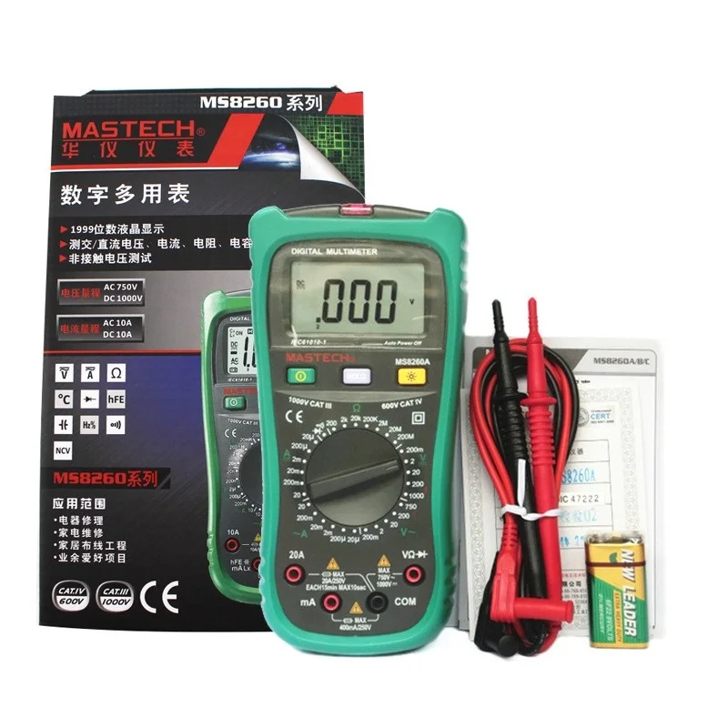 MASTECH MS8260D Digital Multimeter Multimeter Non-contact Voltage Detection Capacitance Frequency
