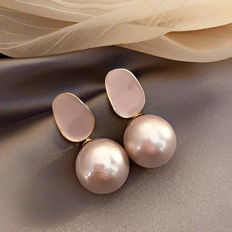 Pearl Earrings Drop Earrings Geometric Earrings For Women Enamel Elegant Vintage Earrings Accessories Party Gift