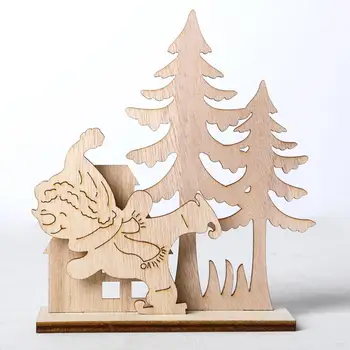 

2020 Wooden Reindeer Christmas Decoration For Home Splice Deer Xmas Ornaments Kids Gift for Home Christmas Party Decorations