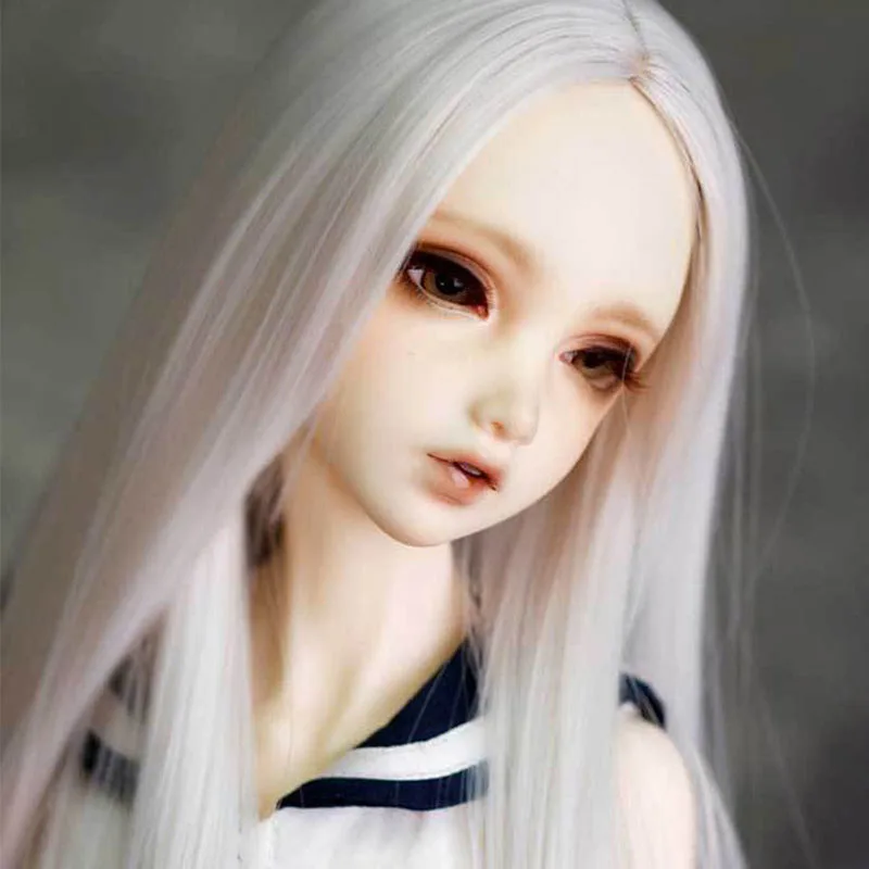 1/3 1/4 1/6 1/8 Bjd парик высокая температура прямые белые цвета волосы MSD SD Yosd для куклы