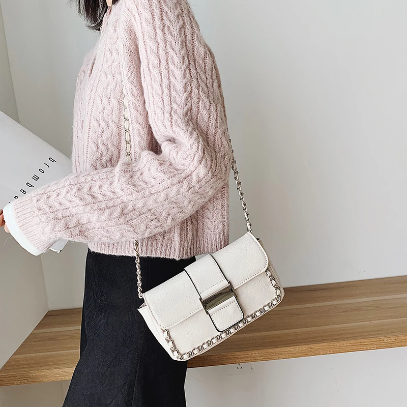 

Stone Pattern PU Leather Crossbody Bags For Women 2019 Small Shoulder Messenger Bag Female Luxury Chain Handbags and Purses