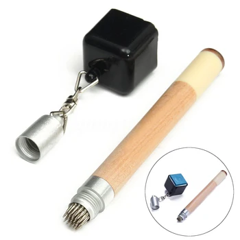 

2 in 1 Chalk Holder Magnetic Stick Billiard Snooker Pool Cue Tip Pricker Tool 19cm FK88