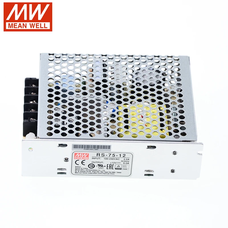 [Семь Неоновые] бренд MEAN WELL представляет RS-75 3,3 V 5V 12V 15V 24V 48V 75 Вт высокое Мощность высокая эффективность один Выход переключение Питание