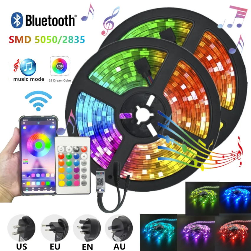 Светодиодная водонепроницаемая лента RGB 5050 SMD с поддержкой Bluetooth 20 м 5 10 | Освещение