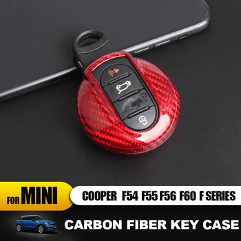 

Keychain Decorating Fashion Carbon Fiber Key Case Cover Car Styling Accessories For Mini Cooper S JCW One F54 F55 F56 F57 F60