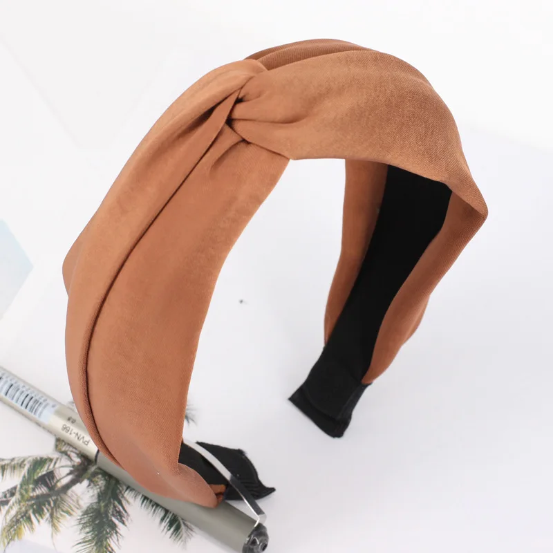 South Korea Hair Bands Large Rims Fabric Headband Simple Versatile Cross Knot Was a Small Face Headband CHIC Hair Accessories Wo