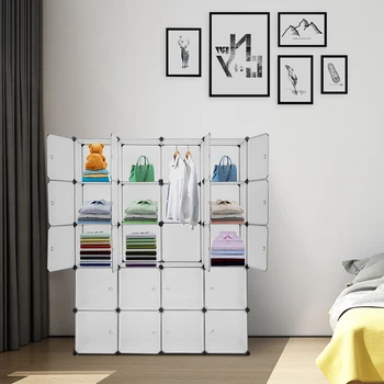 

Home Use 20 Cube Organizer Stackable Plastic Cube Storage Shelves Rack White US Warehouse Drop Shipping Available
