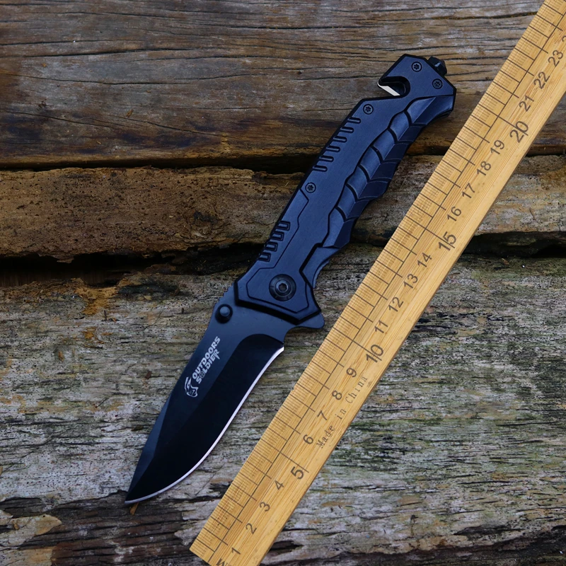 

High quality knight flip folding knife 8Cr13Mov blade all steel handle outdoor camping multi-purpose portable hunting EDC tool