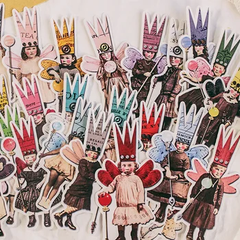 

27Pcs/Lot Vintage European Children Magic Crown Sticker DIY Craft Scrapbooking Album Junk Journal Planner Decorative Stickers