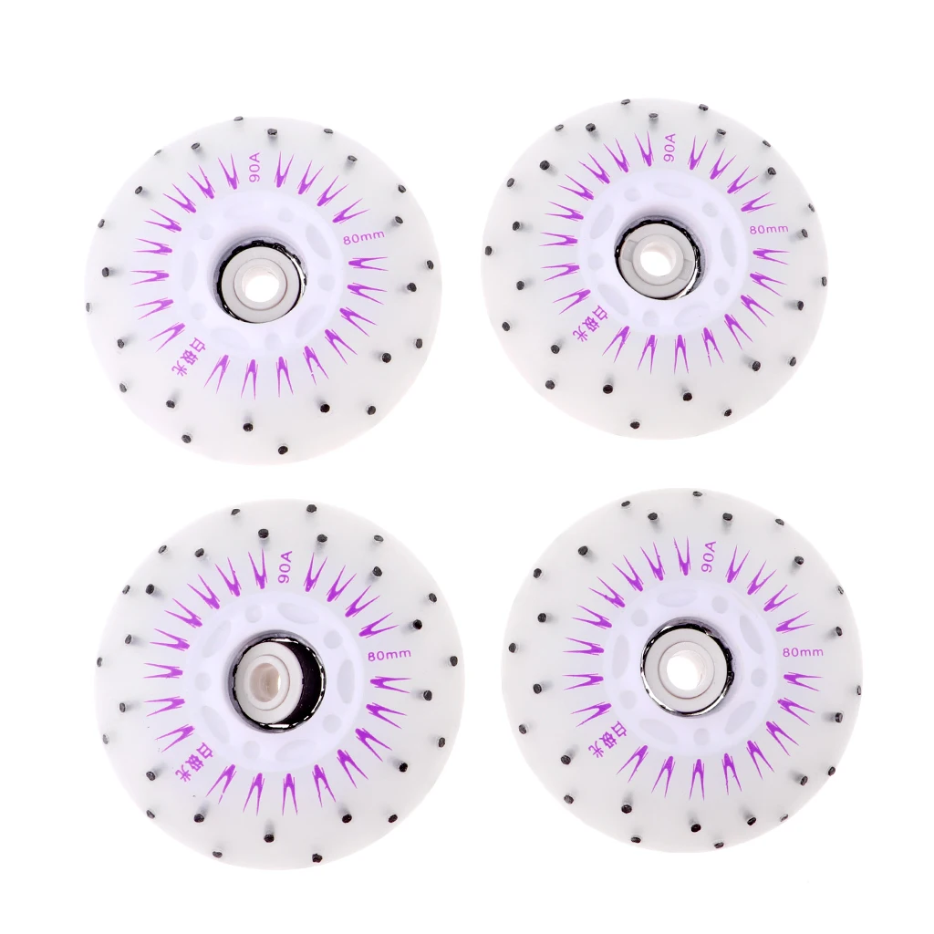4pcs Multicolour Flashing Roller Replacement PU Flash Speed Skating Wheels Light Up Wheels for Adults Kids Roller Wheels