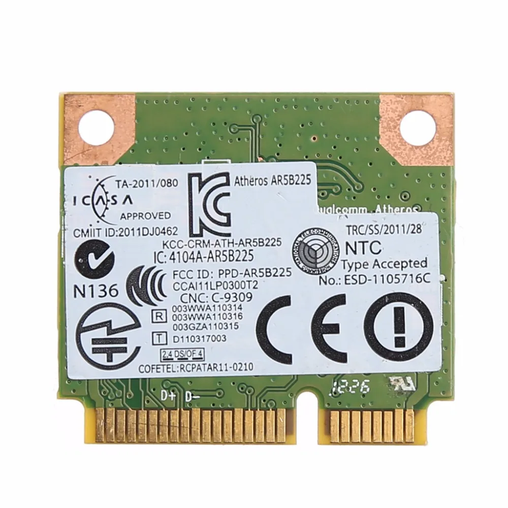 Bluetooth V4.0 Wifi Беспроводная мини PCI-Express карта для Atheros AR5B225 для DELL DW1703 CN-0FXP0D