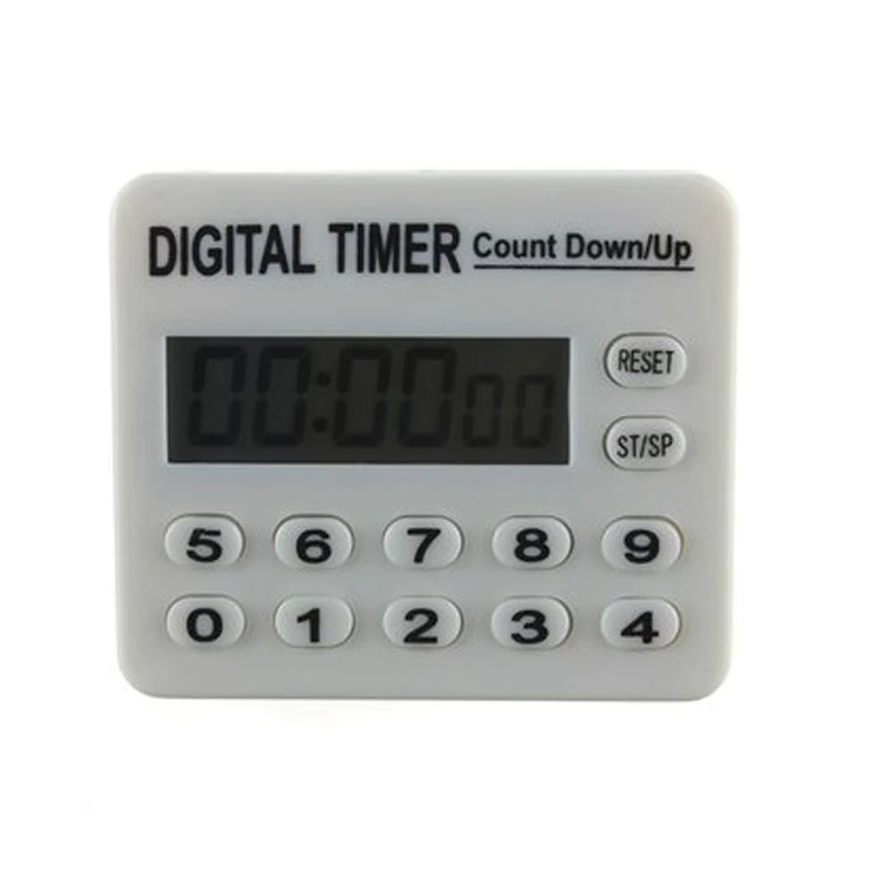 

2019 New White Digital LCD Kitchen Cooking Sport CountDown Timer Clock 12 Key Wholesale