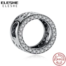 Простой стиль 925 стерлингового серебра Навсегда круглый кристалл DIY бусины подходят оригинальные подвески серебряный браслет брелок ювелирные изделия женские подарки