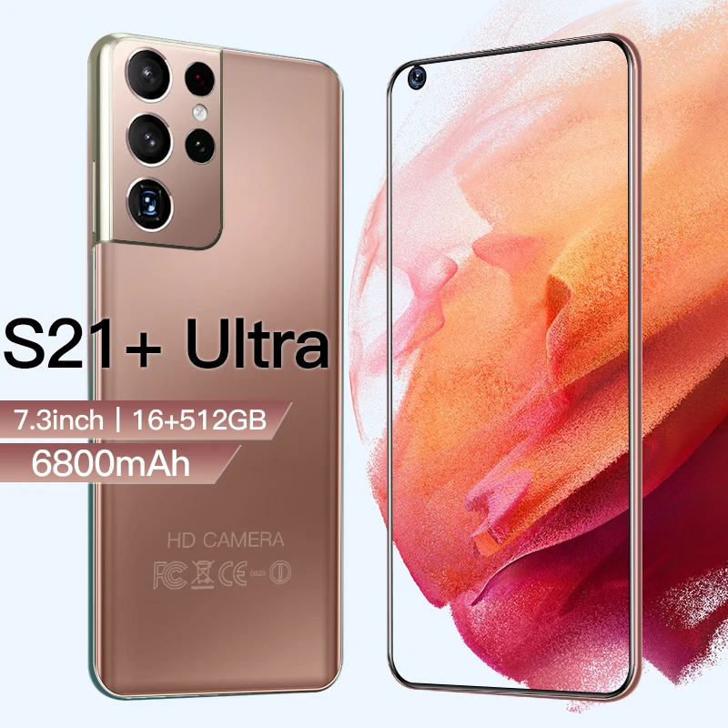 Teléfono Inteligente Galay S21 + Ultra 5G, versión Global, 7,3 pulgadas, 6800mAh, desbloqueo, 24MP + 48MP, 12GB + 512GB