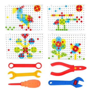

Creative Kids Electric Drill Nut Assembled Match Tool DIY Model Kit Building Educational Blocks Sets Toys For Boys Children Gift