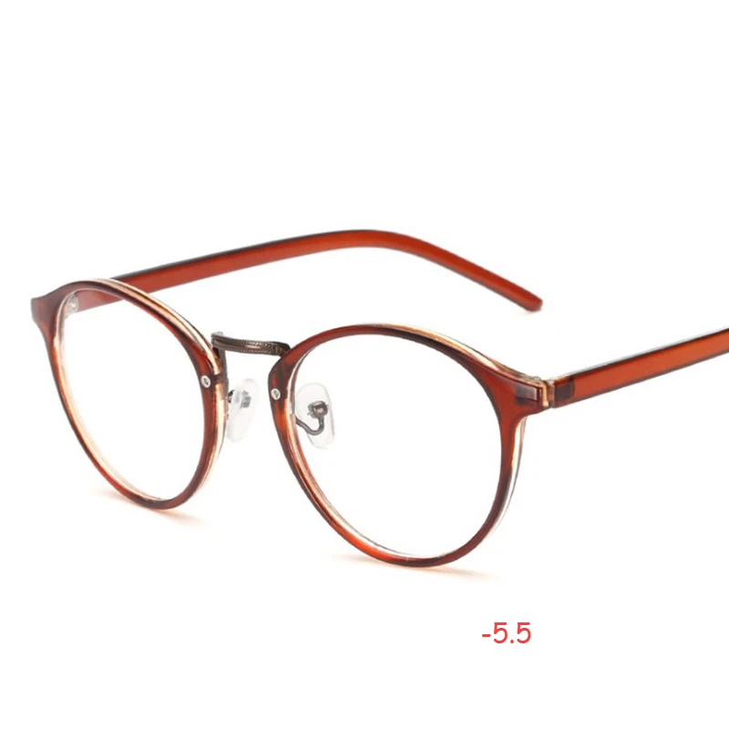Готовой близорукость очки для студентов Новинка TR90 кадр очки от близорукости Для женщин Для мужчин-1,0-1,5-2,0-2,5-3,0-5,5-6,0 Прямая - Цвет оправы: Brown550