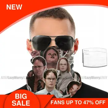 

Lol Mouth Face Mask Dwight Schrute The Office Facial Mask Adult with 2 Filters Kawai Cool Mask