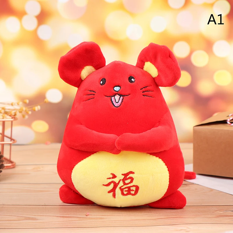 A1 Крыса год игрушка-талисман Kawaii плюшевая крыса кукла мышка китайский новогодний декор 20 см - Цвет: A1