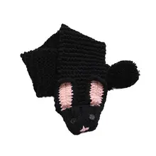 Теплые шарфы для маленьких мальчиков и девочек, шаль с рисунком милого кролика, вязаный шарф с кольцом на шею, A69C