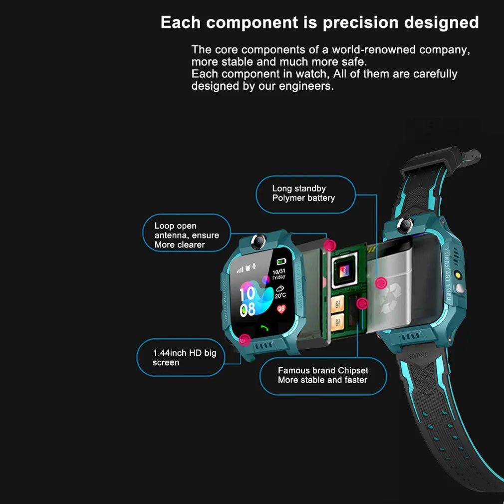 Анти-потеря Водонепроницаемый Дети Smartwatch водонепроницаемый Lbs базовая станция отслеживание позиционер S0S Sim вызов Смарт-часы с камерой