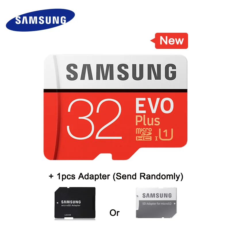 Samsung карты памяти evo плюс 128 ГБ 64 ГБ 32 ГБ 16 ГБ sdhc sdxc micro sd класса evo+ evo class 10 с10 максимальная скорость 80 м/с карта памяти микро сд для телефона карта памяти micro sd карта памяти для телефона - Емкость: 32GB Add Adapter