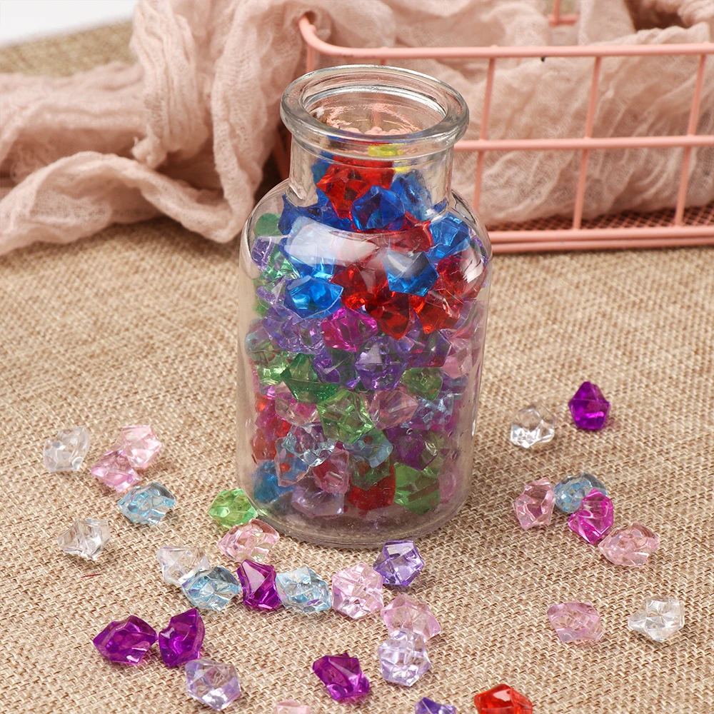 Camal 50Pcs/bag 11*14mm Aquarium Acrylic Stones Crystal Ice Cubes Decor Vase Filler Pebble Fish Tank Home Ornament Landscape