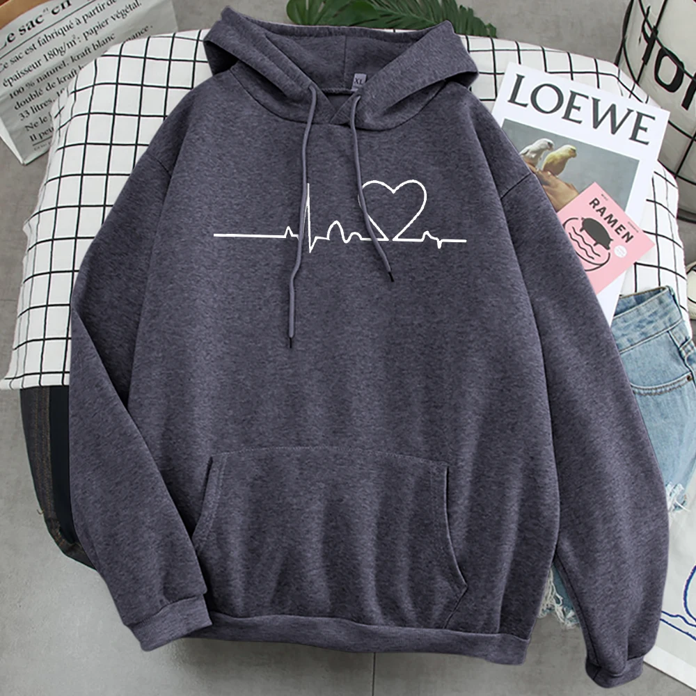 A k Kalp Bask Hoodies Erkekler Gev ek Rahat Ti rt Kap onlu Sonbahar 