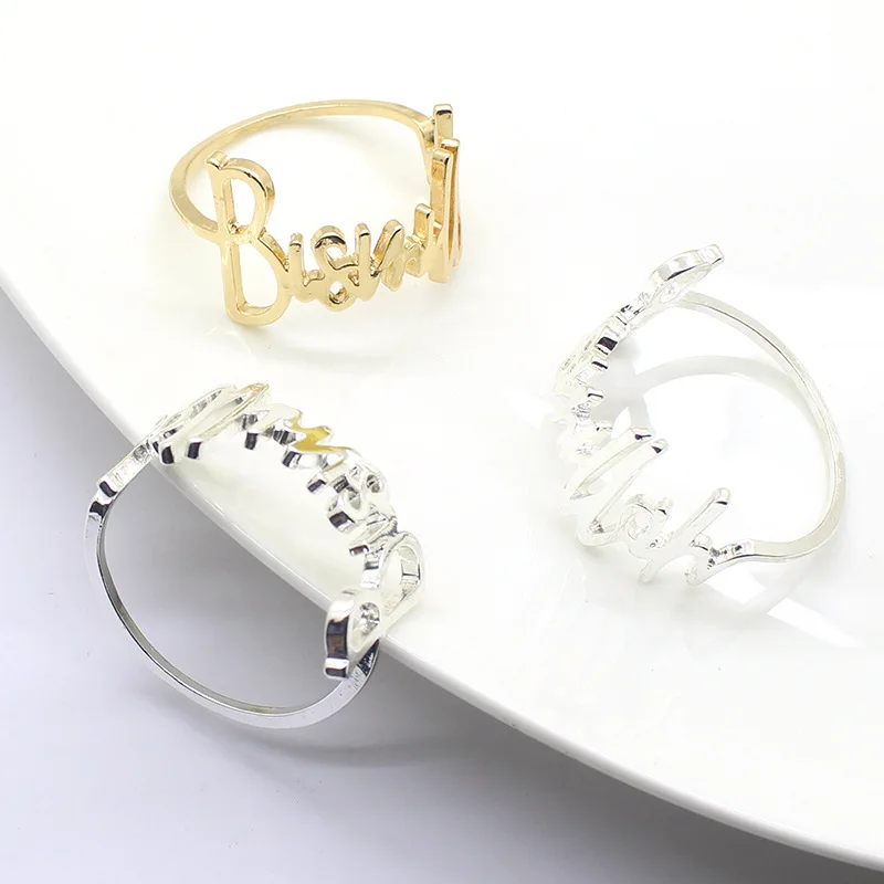 Anillo Para servilleta metálico con alfabeto inglés, para restaurante, Hotel, habitación, fábrica, venta directa, novedad