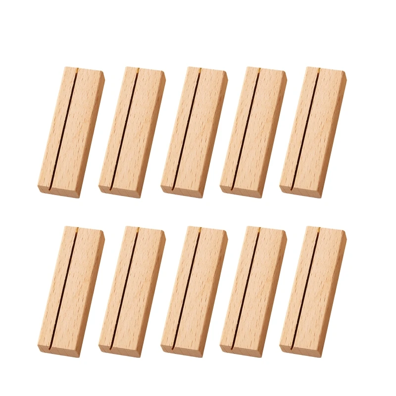 10 Pcs Wood Place Card Holders Table Number Stands Rectangle For