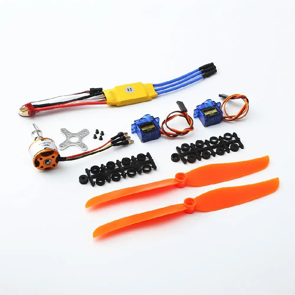 

GloryStar A2212 1400KV Brushless Motor 30A ESC SG90 9G Micro Servo 8060 propeller for RC Fixed Wing Plane Helicopter