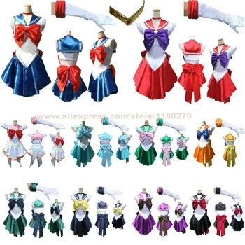 

Super Sailor Moon Venus Jupiter Mercury Mars Saturn Uranus Neptune Pluto Chibi Moon Party Dress Adults Baby Kids Cosplay Costume