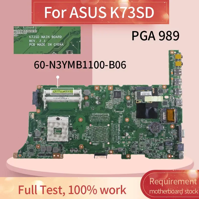 Placa-mãe de Laptop Média para Asus K73sd Placa Principal Rev.2.3 Hm65 Placa-mãe para notebook - Imagem 2