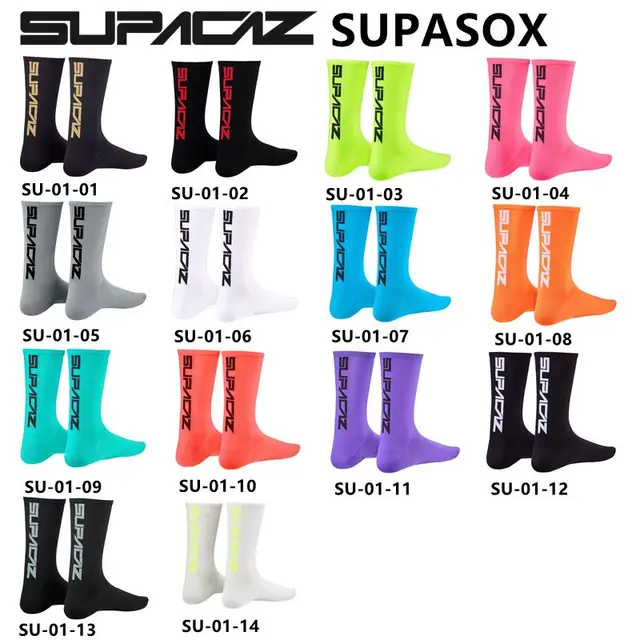 US $2.81 SUPACAZ SupaSox cycling socks Racing bicycle sock sports sock riding running socks Middle Tube