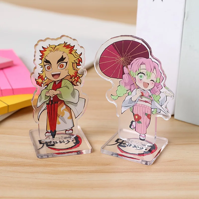 Figuras decorativas de acrílico de Anime Demon Slayer, soporte de escritorio para muñecos, placa de plástico, decoración de escritorio