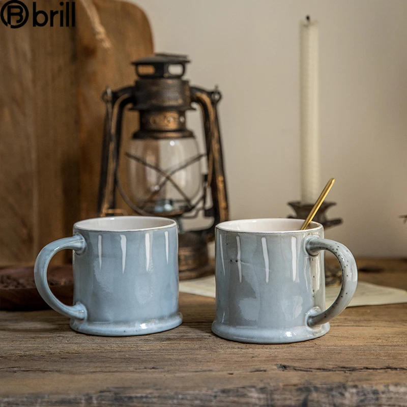 

Retro Water Cups Ceramic Mug Coffee Milk Tea Cup American Mugs with Handle Drinkware Mug Friend Gift Ideas Canecas Tazas