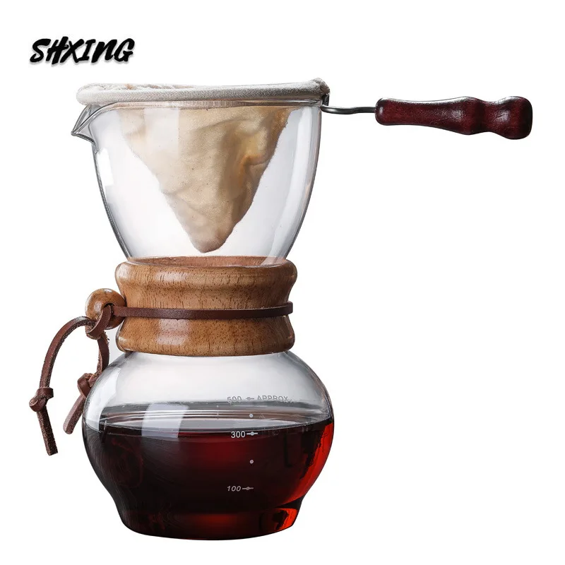 

Coffee Pot 400ml Network Thicken Glass with Handle Espresso Water Drip Coffee Maker Reusable Coffee Tea Filter Tools