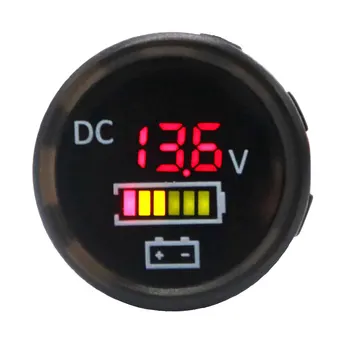 

Iztoss Waterproof 12V/24V DC Voltmeter LED Digital Display Volt Meter Voltage Meter Scale Gauge Battery Tester Accessoriess