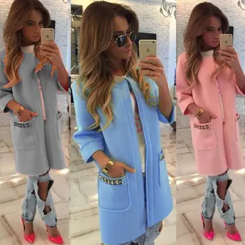 

Autumn Winter New Casual Long Cardigans Women Warm Slim Jackets Coat Outwear Tops Cardigan