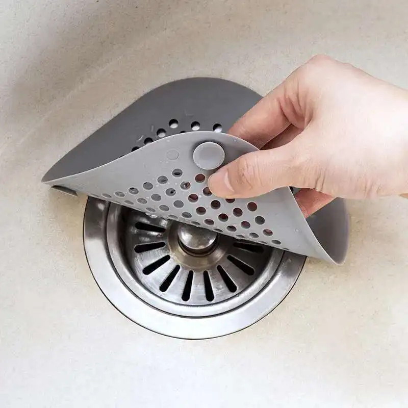 Анти-Блокировка трапных силиконовых присосок канализационный фильтр для раковины фиксатор для волос и ловушка для ванной комнаты аксессуары для кухни - Цвет: Gray