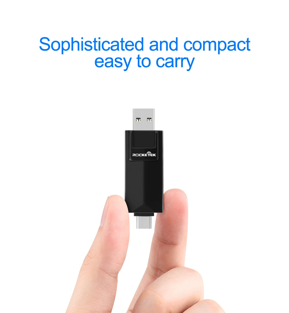 Rocketek type-c usb 3,0 otg телефон Тип c мульти 2 в 1 кард-ридер 5 Гбит/с адаптер для SD/TF micro SD Компьютерные аксессуары