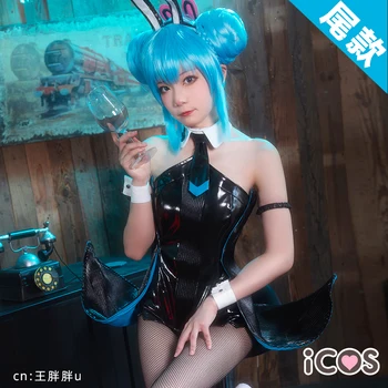 

VOCALOID Miku Black Rabbit Girl Cosplay Costume Uniform Free Shipping F