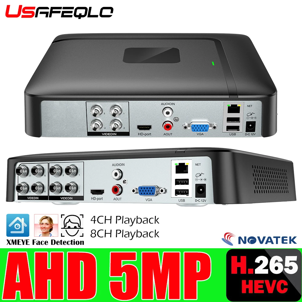 4Ch 5MP H.265/H.264 AHD/TVI/CVI/CVBS/IP 5In1 Board NVR DVR Network Digital CCTV 